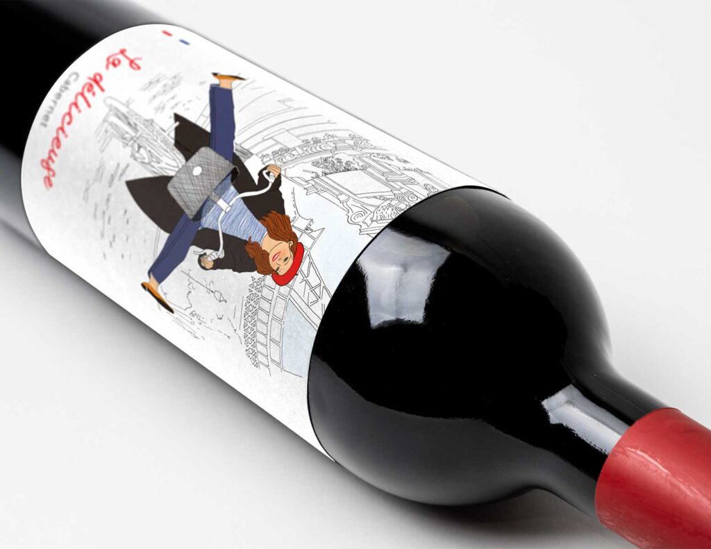 design packaging étiquette bouteille vin femme