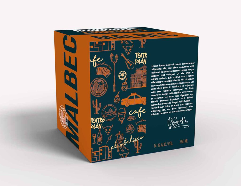 design packaging carton vin argentin icône