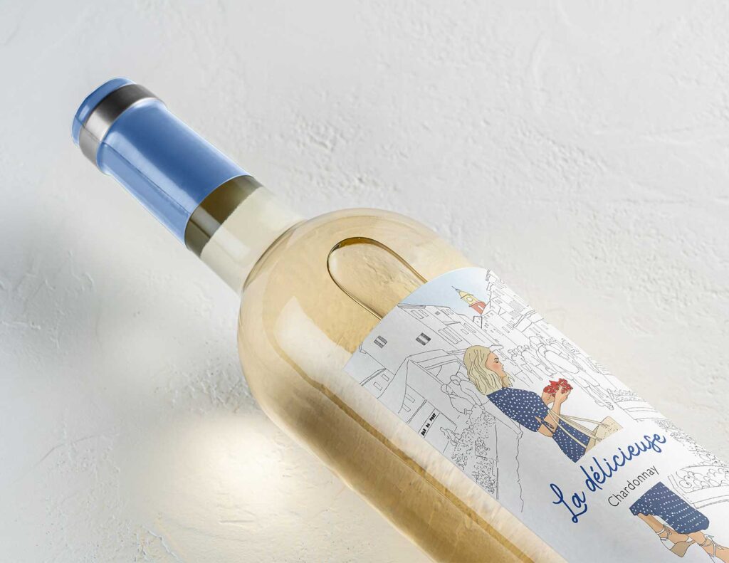 design packaging étiquette bouteille vin blanc provence